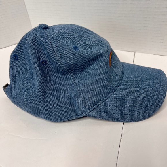 Blue Denim Rainbow Patch Dad Baseball Hat - Picture 4 of 9